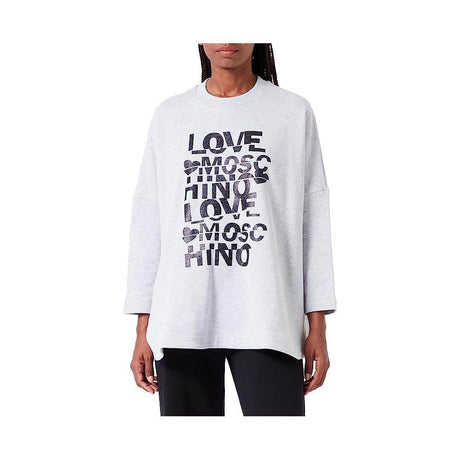 Love Moschino Gray Cotton Women's Oversized Sweatshirt - Hilstor
