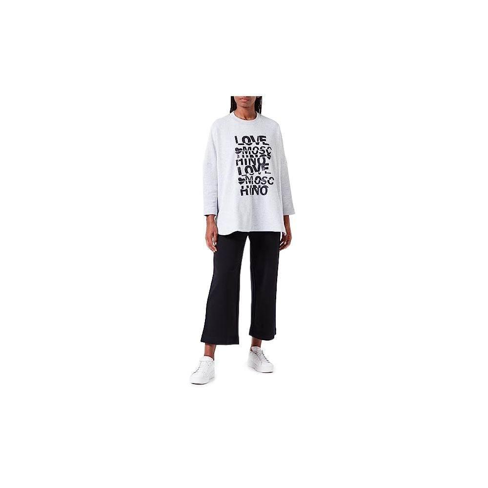 Love Moschino Gray Cotton Women's Oversized Sweatshirt - Hilstor