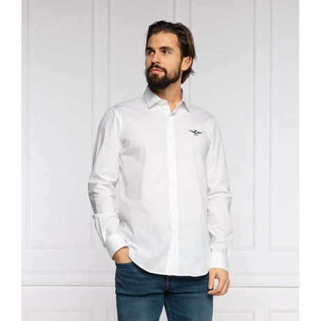Aeronautica Militare White Cotton Men's Shirt - Hilstor