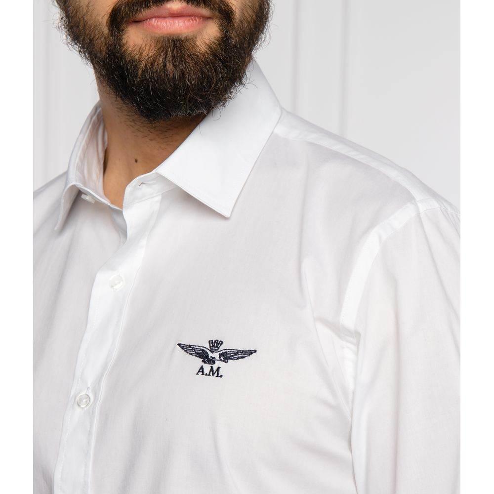 Aeronautica Militare White Cotton Men's Shirt - Hilstor