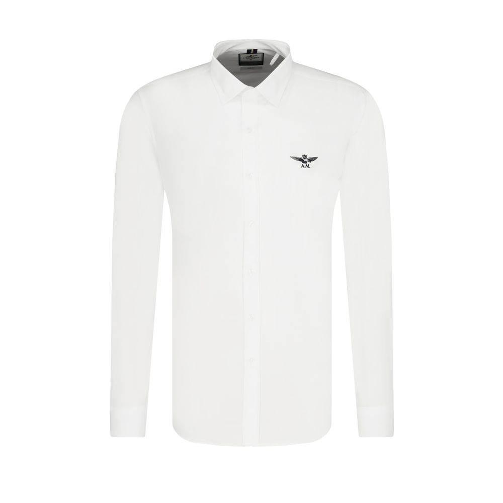Aeronautica Militare White Cotton Men's Shirt - Hilstor