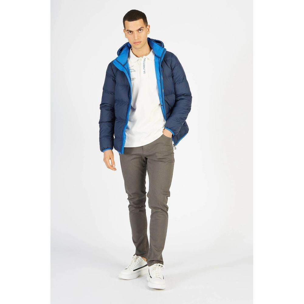 La Martina Blue Nylon Men Jacket - Hilstor