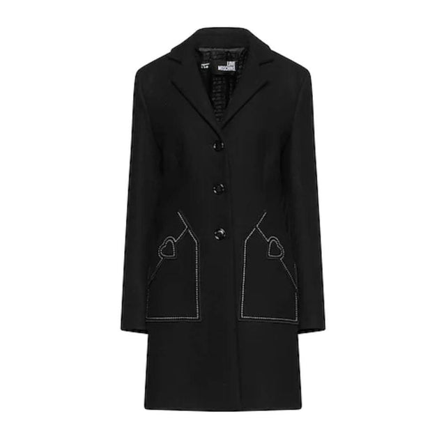 Love Moschino Black Wool Women Coat - Hilstor