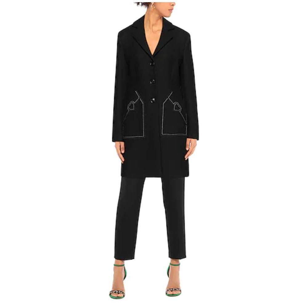 Love Moschino Black Wool Women Coat - Hilstor
