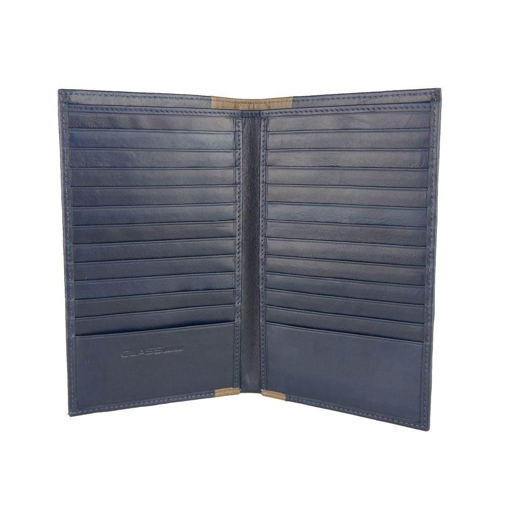 Cavalli Class Blue Leather Men Wallet - Hilstor