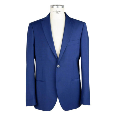 Emilio Romanelli Blue Wool Men Suit - Hilstor