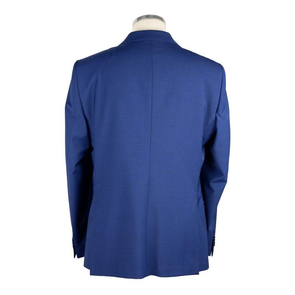 Emilio Romanelli Blue Wool Men Suit - Hilstor