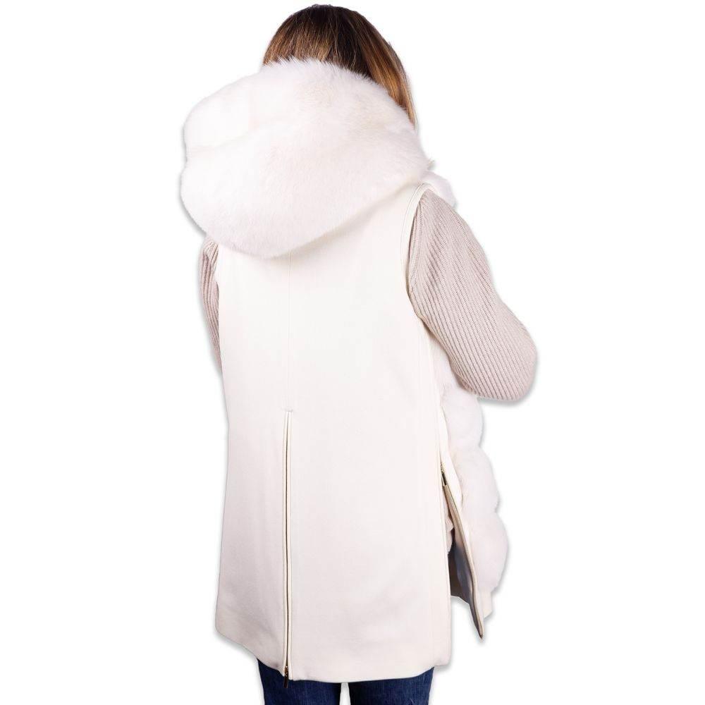 Made in Italy White Wool Women Coat - Hilstor