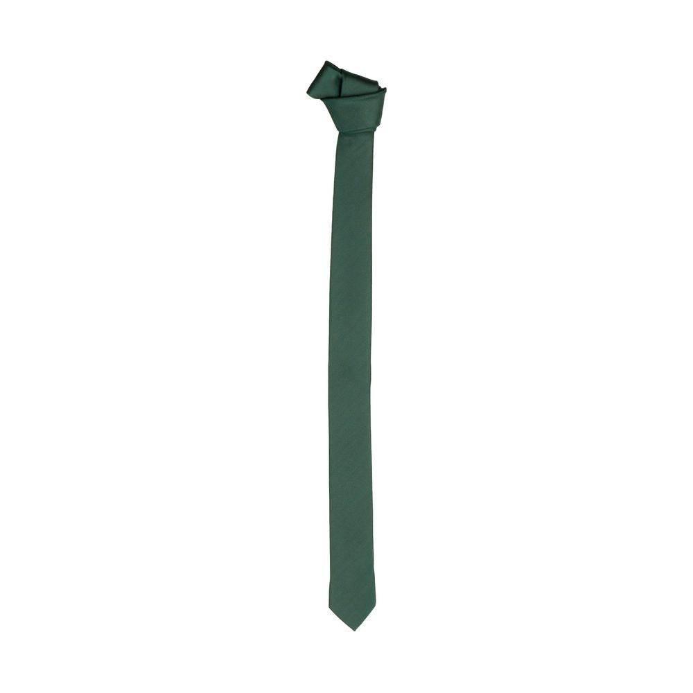 Emilio Romanelli Elegant Green Silk Slim Tie - Hilstor