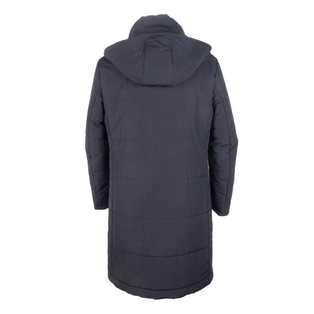 Made in Italy Black Wool Men's Raincoat - Hilstor