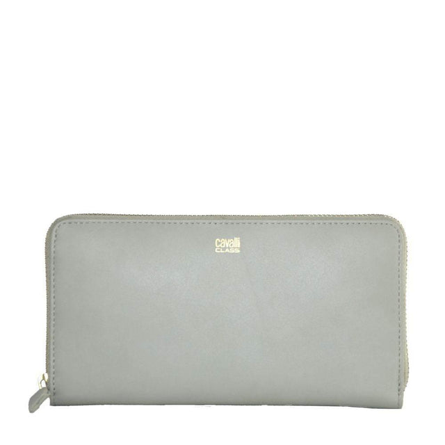 Cavalli Class Gray Calfskin Women Wallet - Hilstor