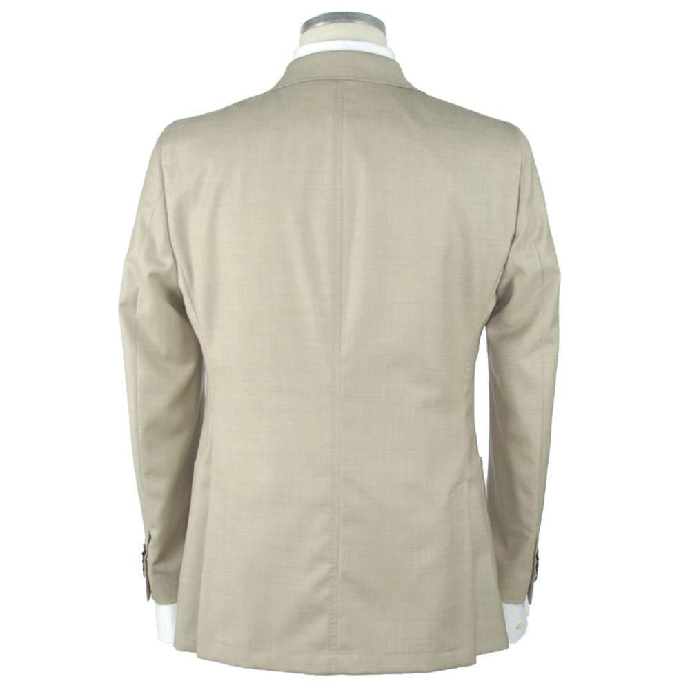 Emilio Romanelli Beige Wool Men's Blazer - Hilstor