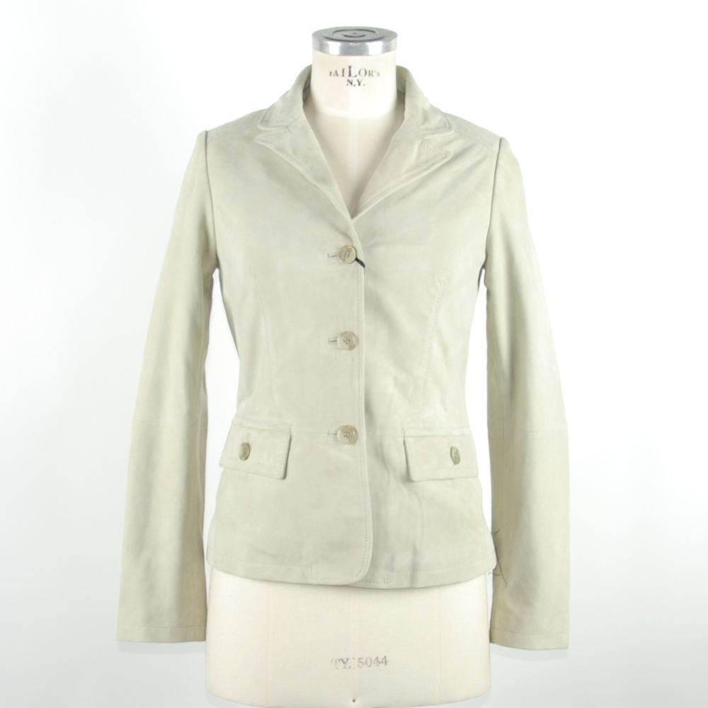 Emilio Romanelli White Leather Women Jacket - Hilstor