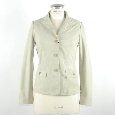 Emilio Romanelli White Leather Women Jacket - Hilstor