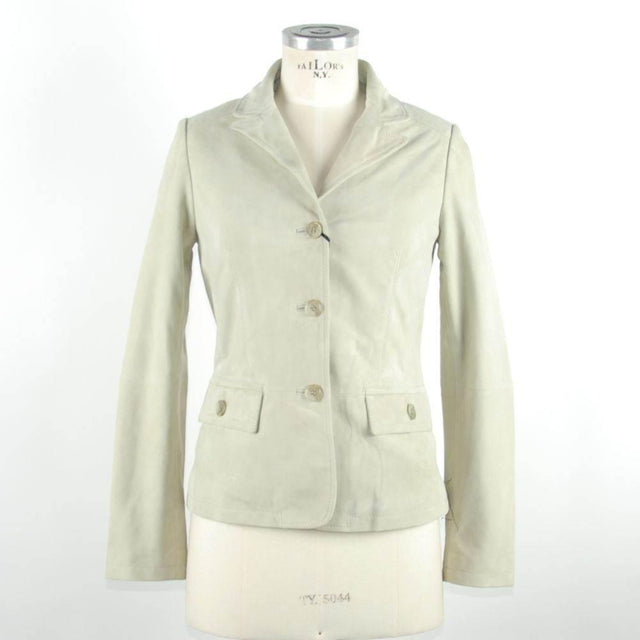 Emilio Romanelli White Leather Women Jacket - Hilstor