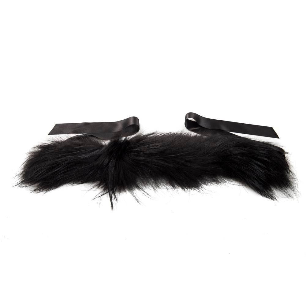 BYBLOS Black Leather Women Neckwarmer - Hilstor