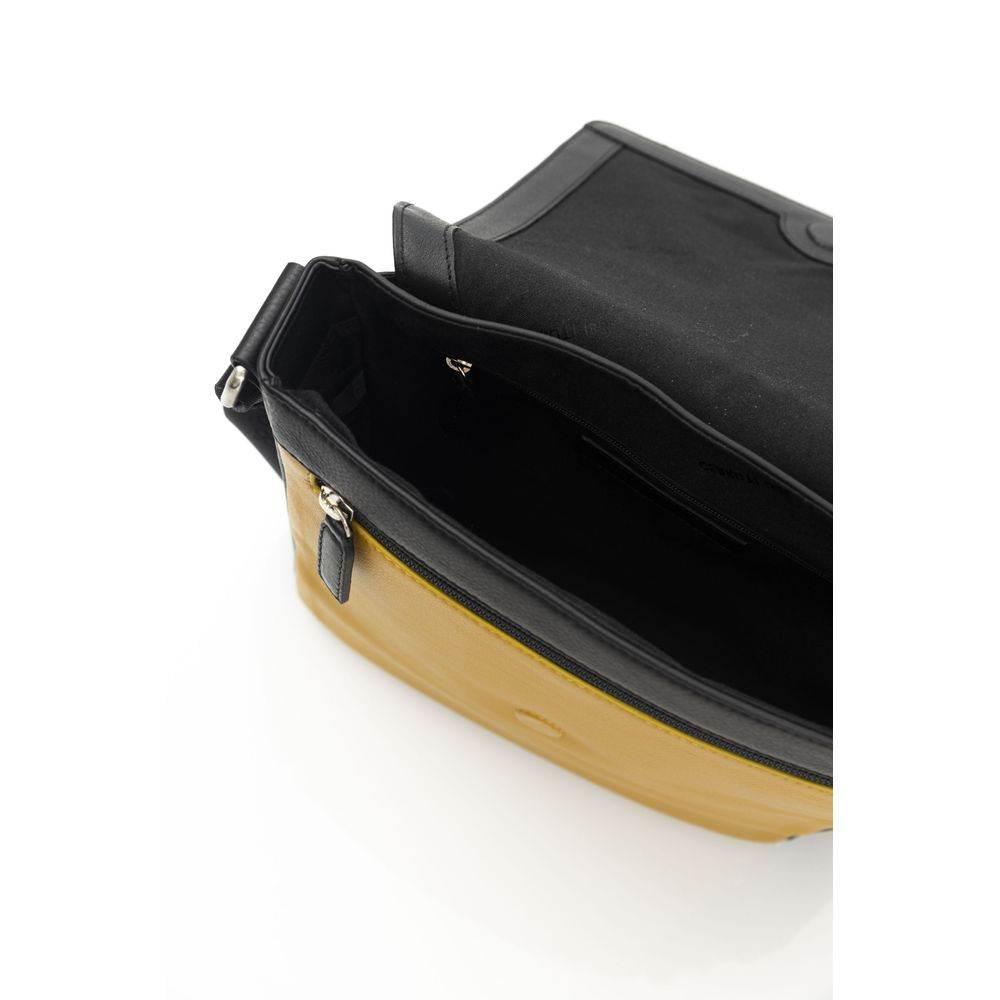 Cerruti 1881 Yellow Leather Men Messenger Bag - Hilstor