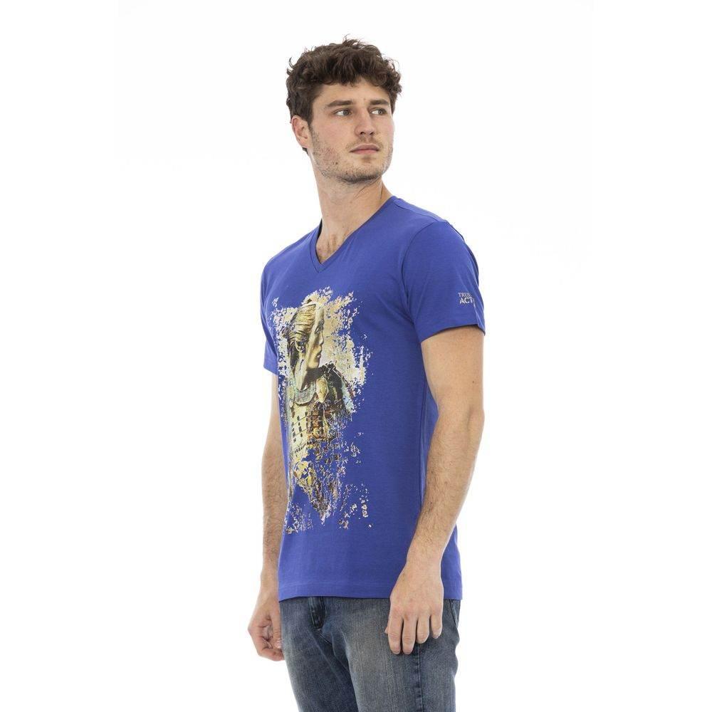 Trussardi Action Blue Cotton Men T-Shirt - Hilstor