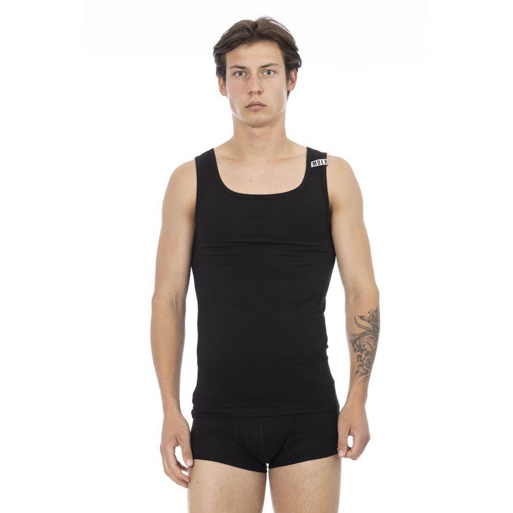 Bikkembergs Black Cotton Men Tank Top - Hilstor