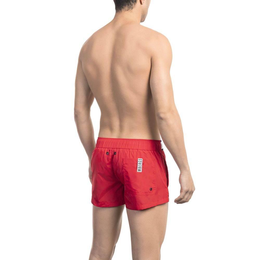 Bikkembergs Red Polyamide Men Swim Short - Hilstor