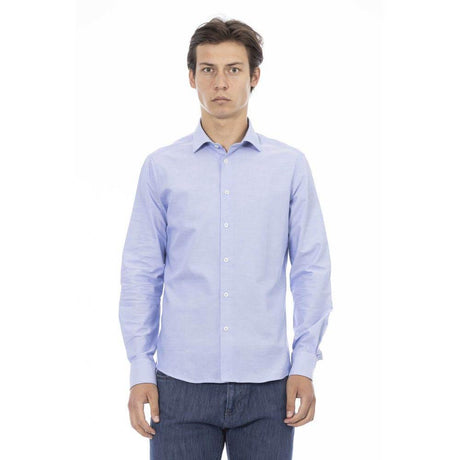 Baldinini Trend Light Blue Cotton Men Shirt - Hilstor
