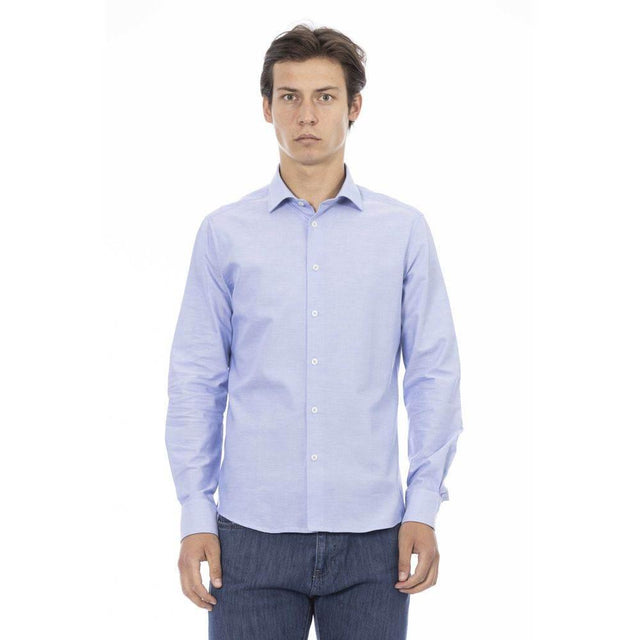 Baldinini Trend Light Blue Cotton Men Shirt - Hilstor