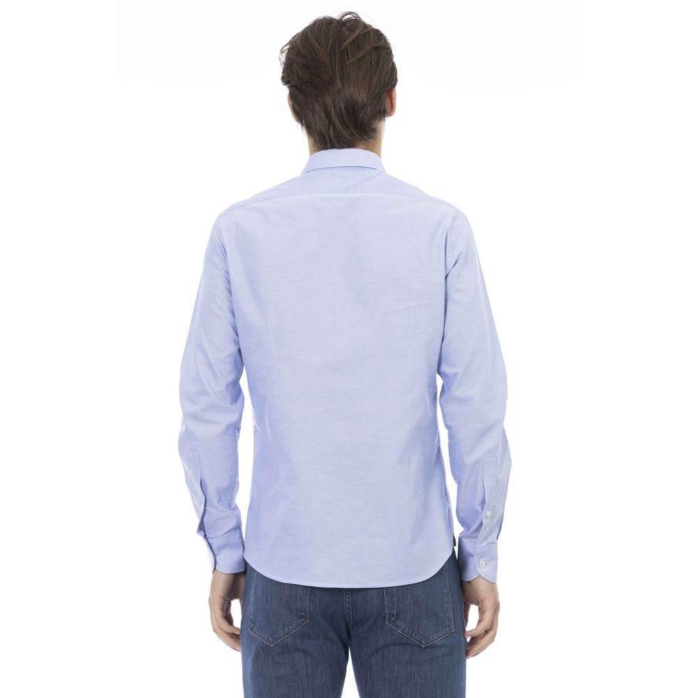 Baldinini Trend Light Blue Cotton Men Shirt - Hilstor