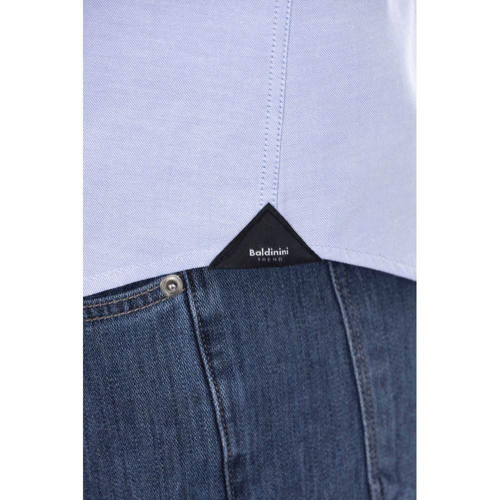 Baldinini Trend Light Blue Cotton Men Shirt - Hilstor
