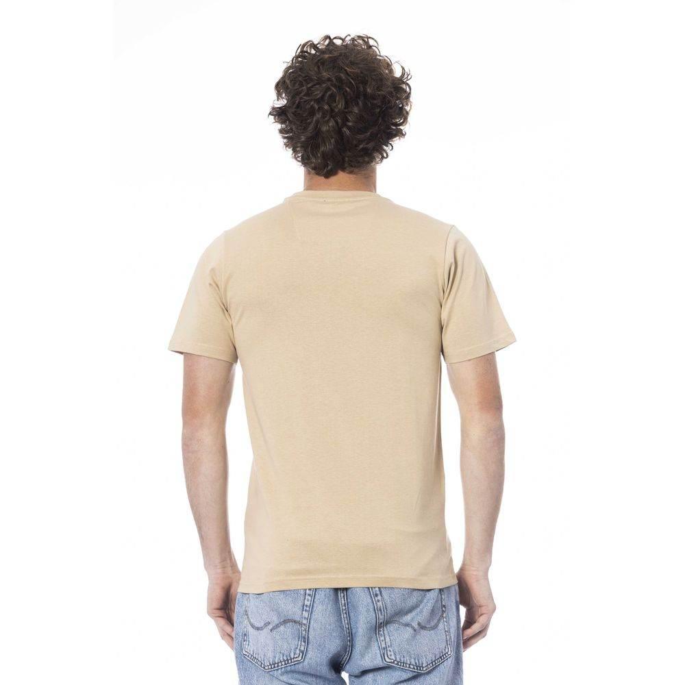 Cavalli Class Beige Cotton Men T-Shirt - Hilstor