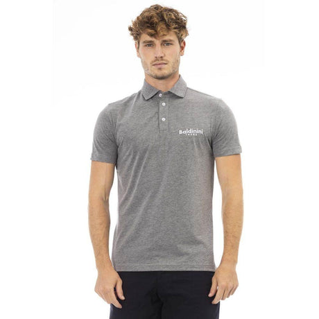 Baldinini Trend Gray Cotton Men Polo - Hilstor