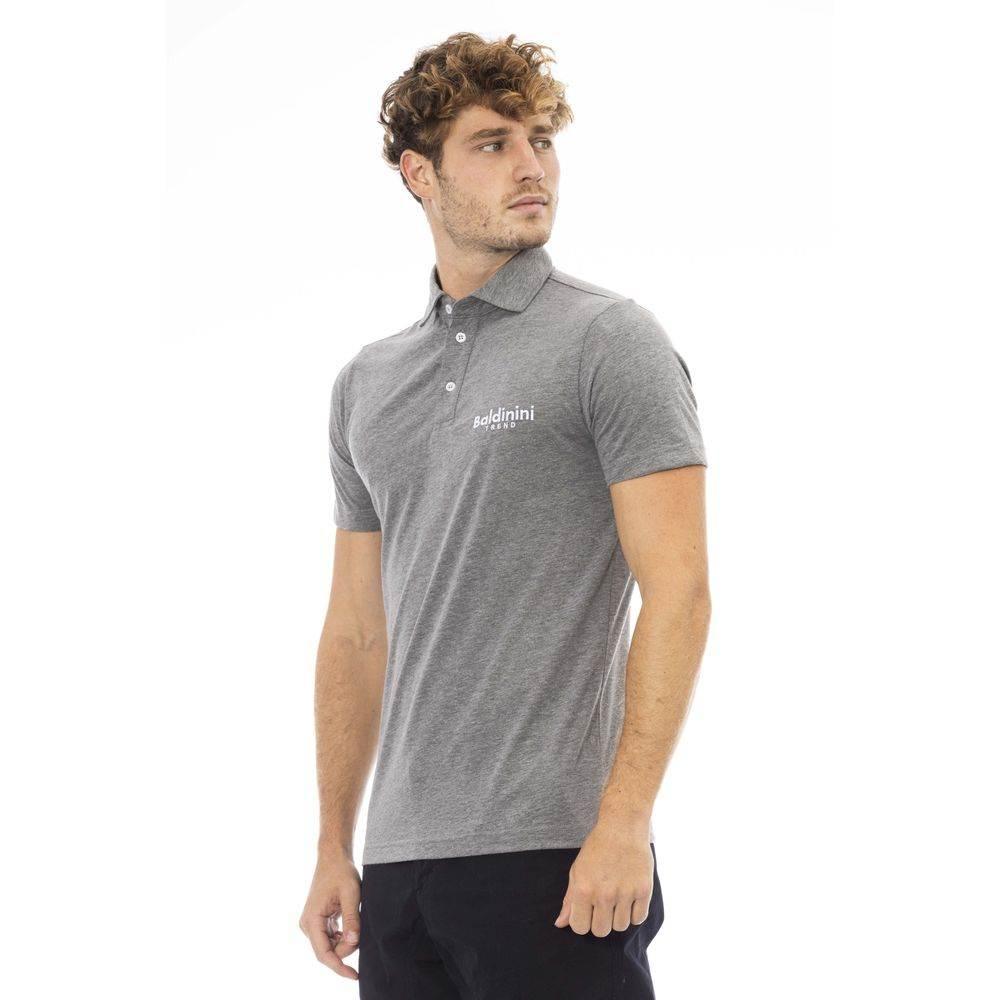 Baldinini Trend Gray Cotton Men Polo - Hilstor