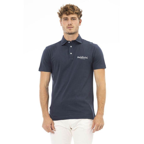Baldinini Trend Blue Cotton Men Polo Shirt - Hilstor