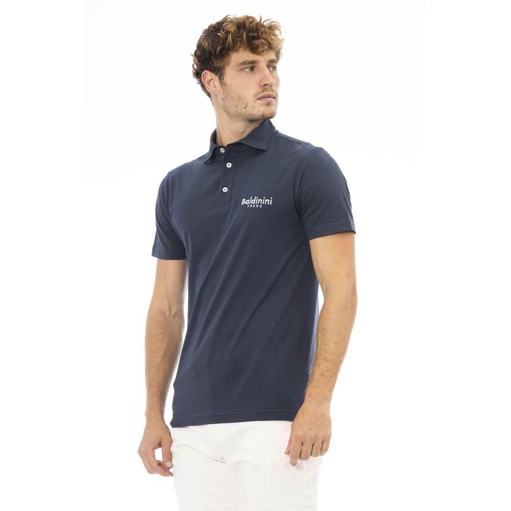Baldinini Trend Blue Cotton Men Polo Shirt - Hilstor