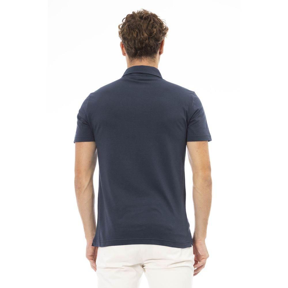 Baldinini Trend Blue Cotton Men Polo Shirt - Hilstor