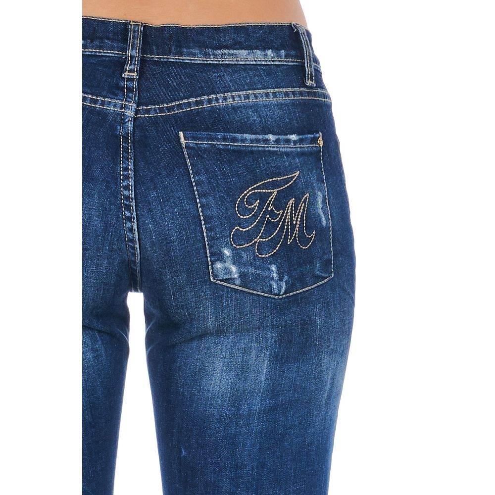 Frankie Morello Blue Cotton Women Jeans - Hilstor