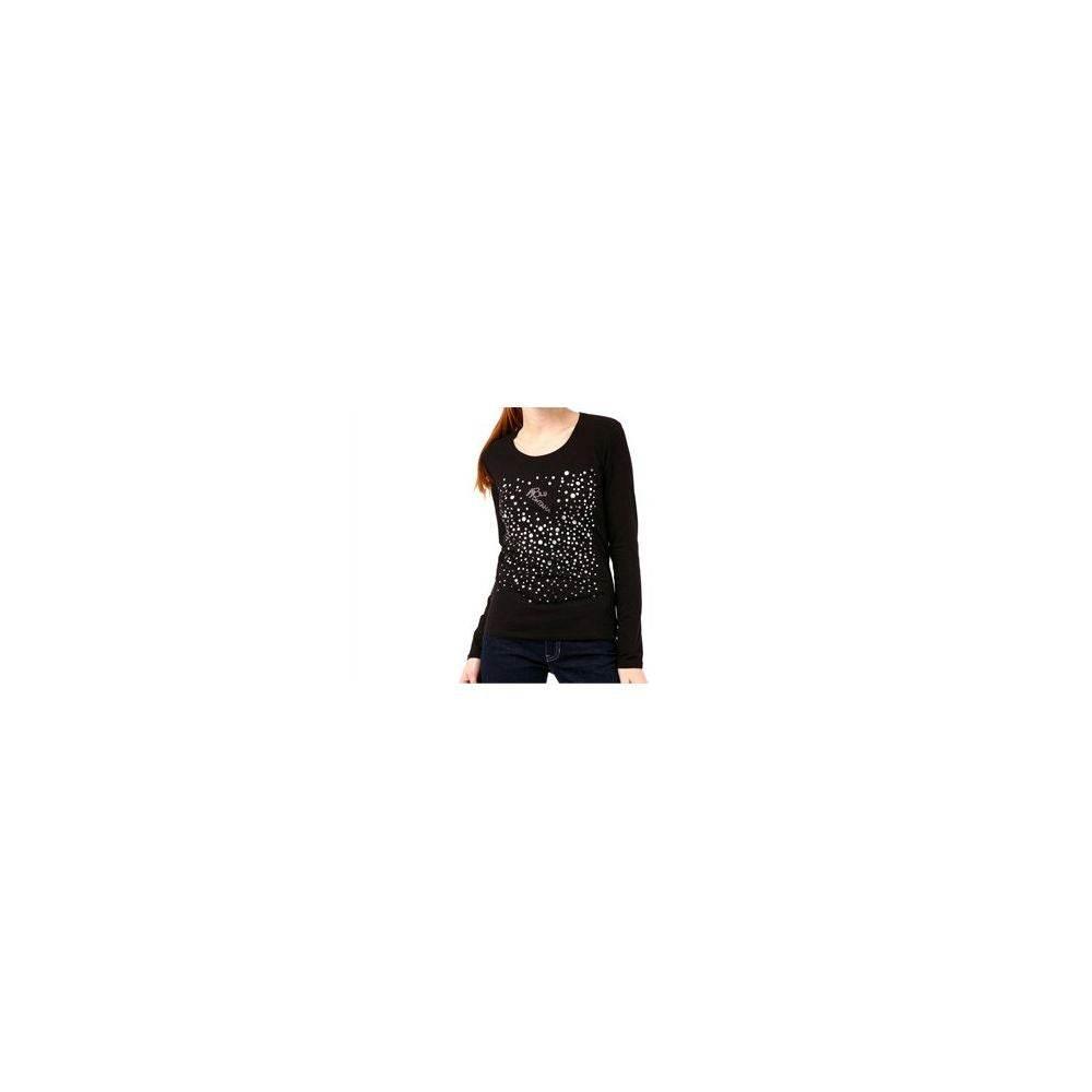 Montana Blu Black Cotton Women T-Shirt - Hilstor