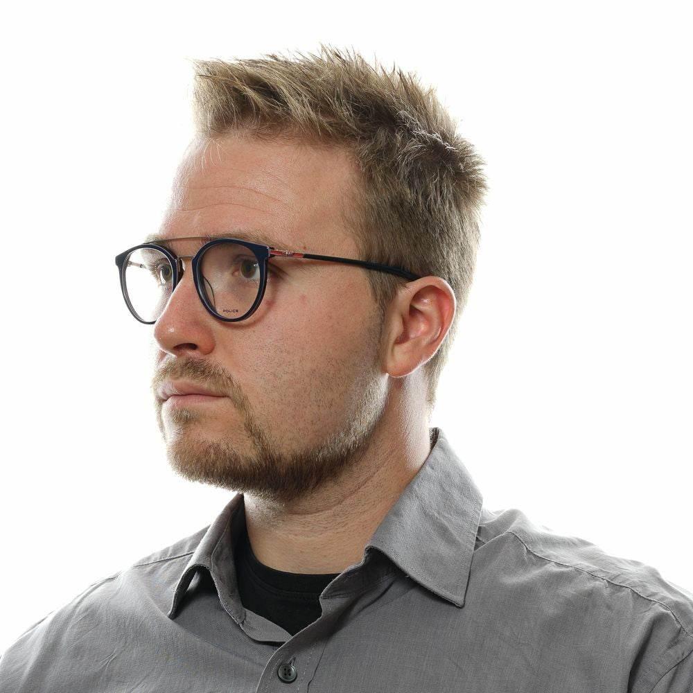 Police Blue Men Glasses Frame - Hilstor