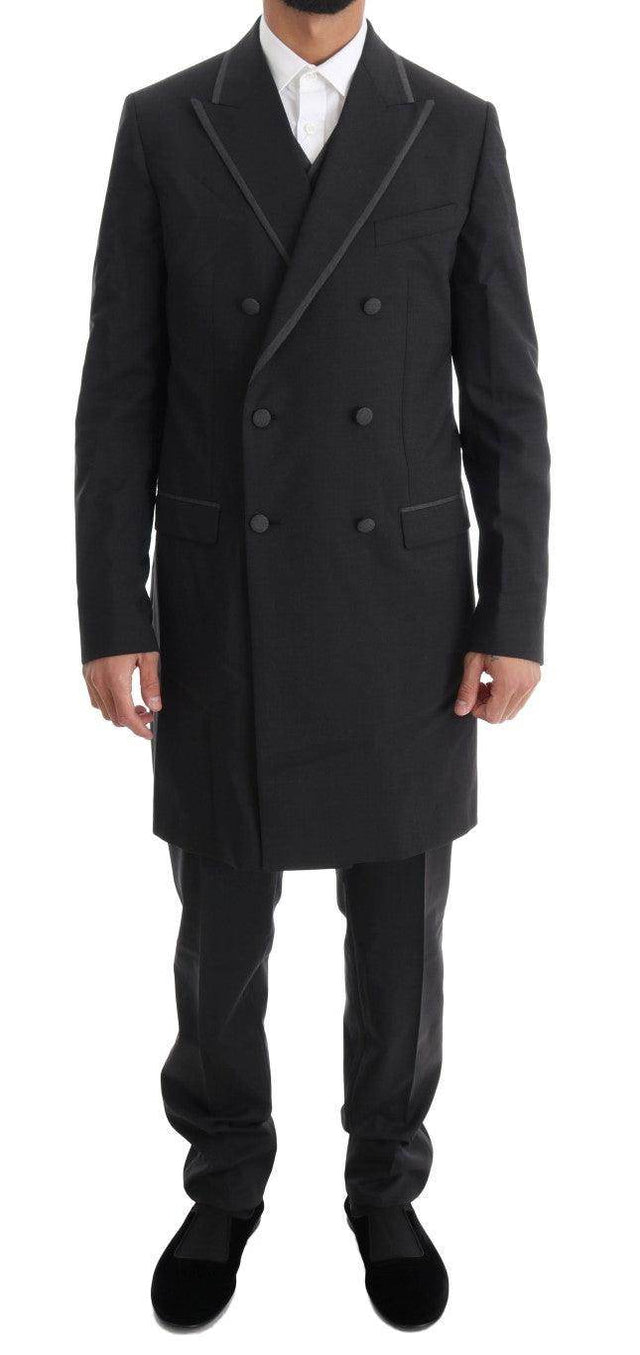 Dolce & Gabbana Gray Wool Stretch 3 Piece Two Button Suit - Hilstor