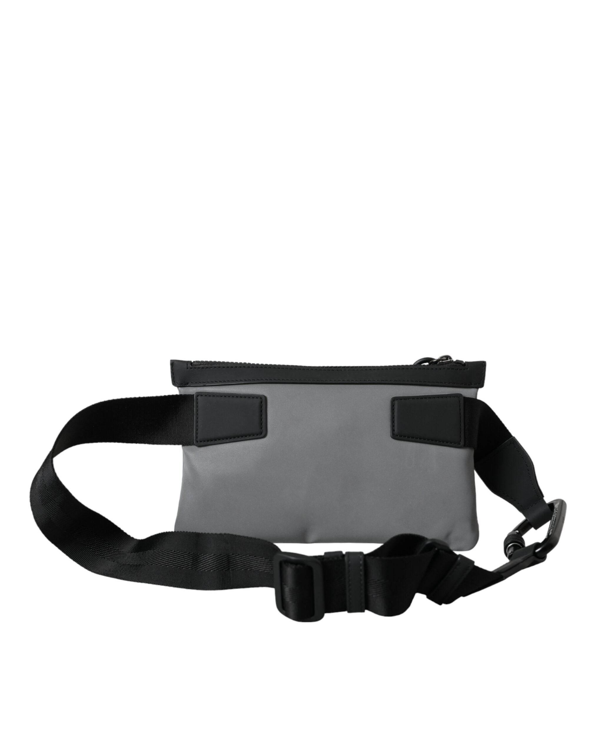 Dolce & Gabbana Gray Neoprene Logo Zip Waist Fanny Pack Belt Pouch Bag - Hilstor