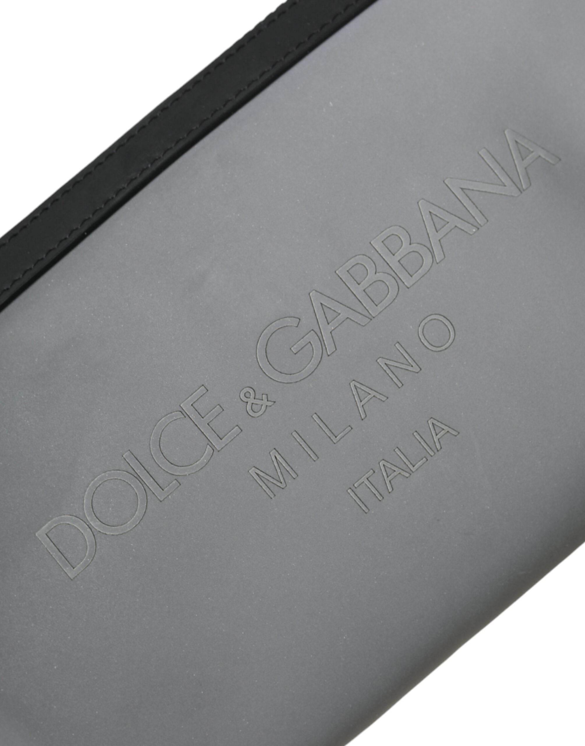 Dolce & Gabbana Gray Neoprene Logo Zip Waist Fanny Pack Belt Pouch Bag - Hilstor