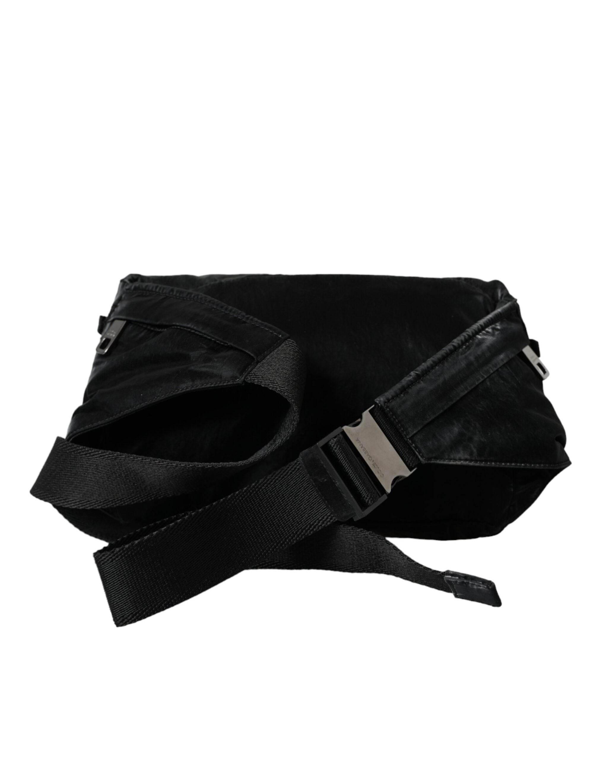 Dolce & Gabbana Black Nylon Logo Plaque Belt Waist Fanny Pack Bag - Hilstor