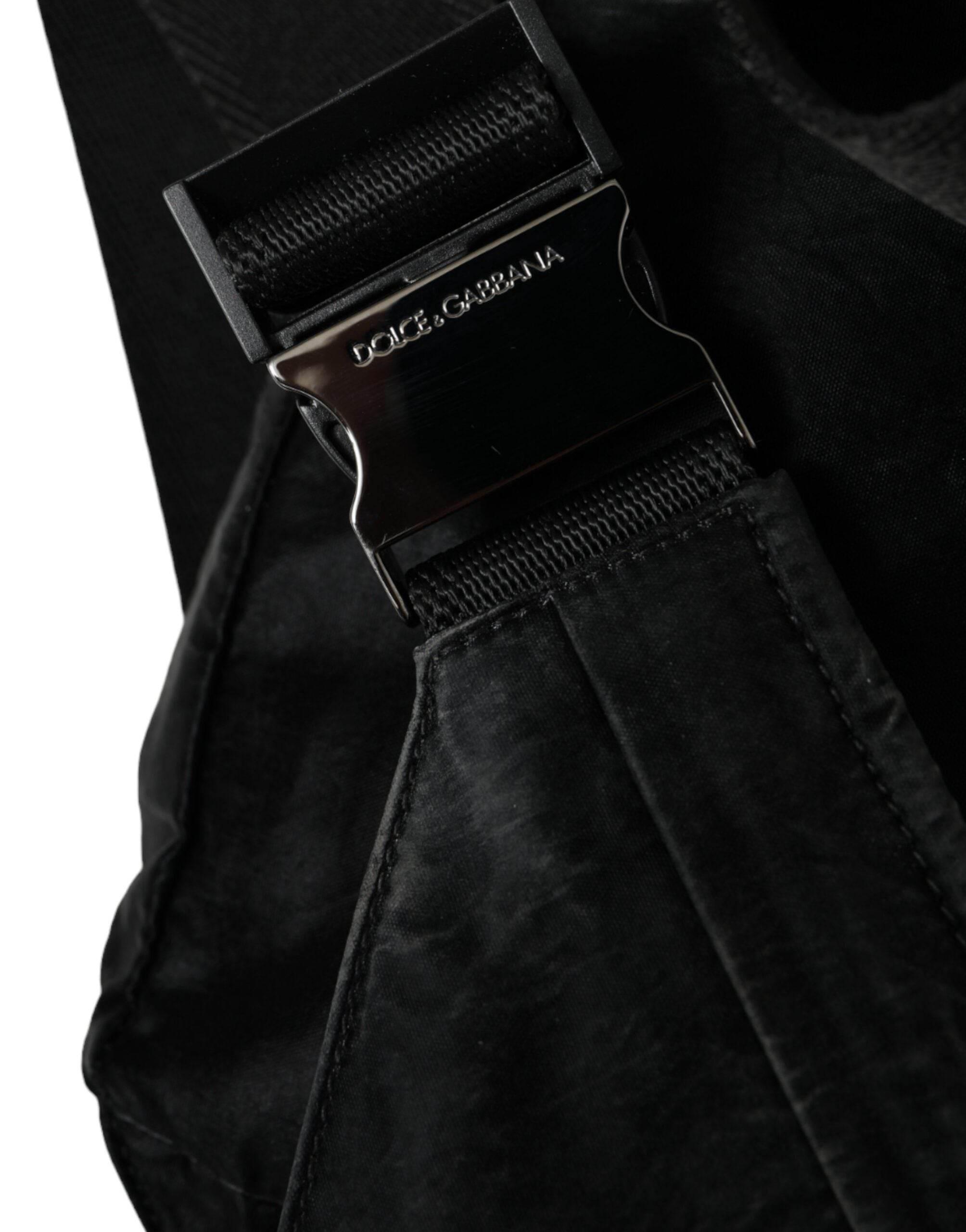 Dolce & Gabbana Black Nylon Logo Plaque Belt Waist Fanny Pack Bag - Hilstor