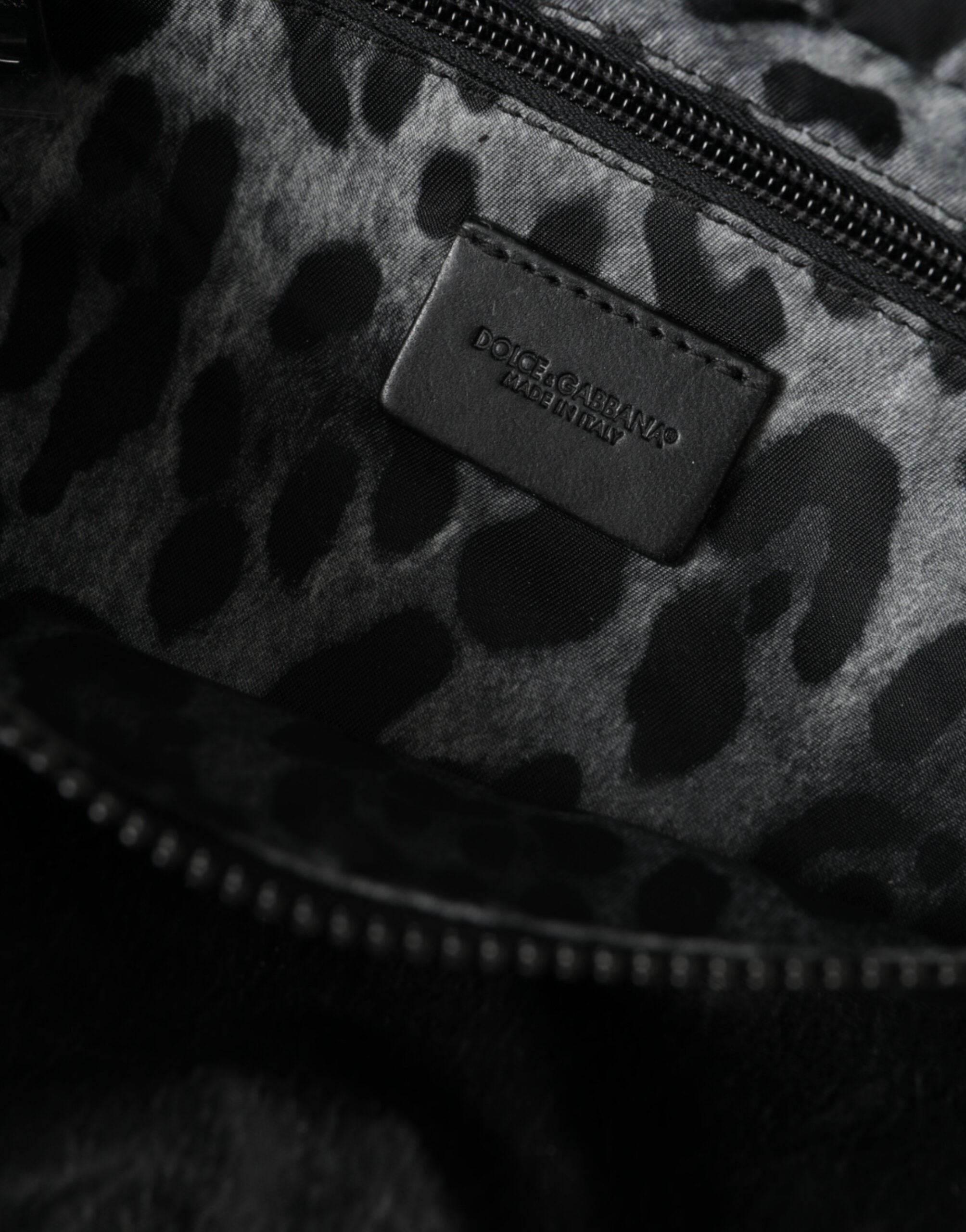Dolce & Gabbana Black Nylon Logo Plaque Belt Waist Fanny Pack Bag - Hilstor