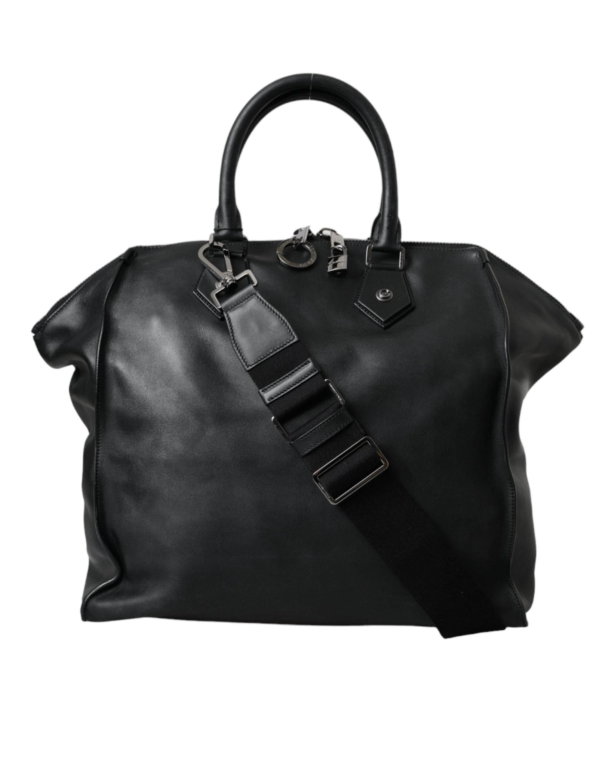 Dolce & Gabbana Black Washed Calfskin Biker Style Shopper Bag - Hilstor