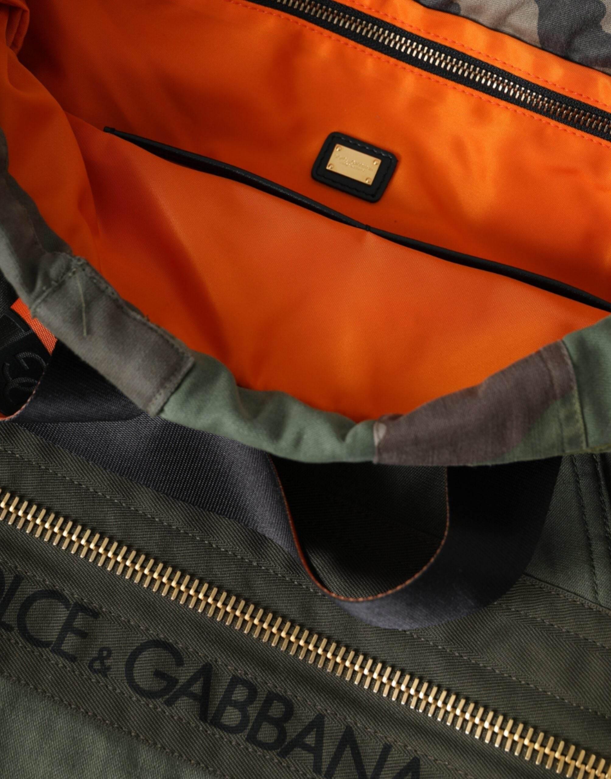 Dolce & Gabbana Military Green Patchwork Rucksack Backpack Bag - Hilstor