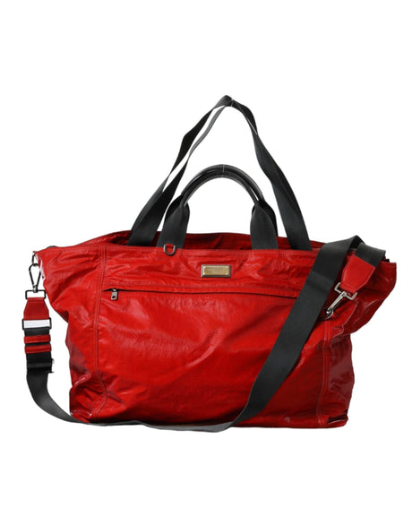 Dolce & Gabbana Red Nylon Calfskin Hand Shoulder Duffel Bag - Hilstor