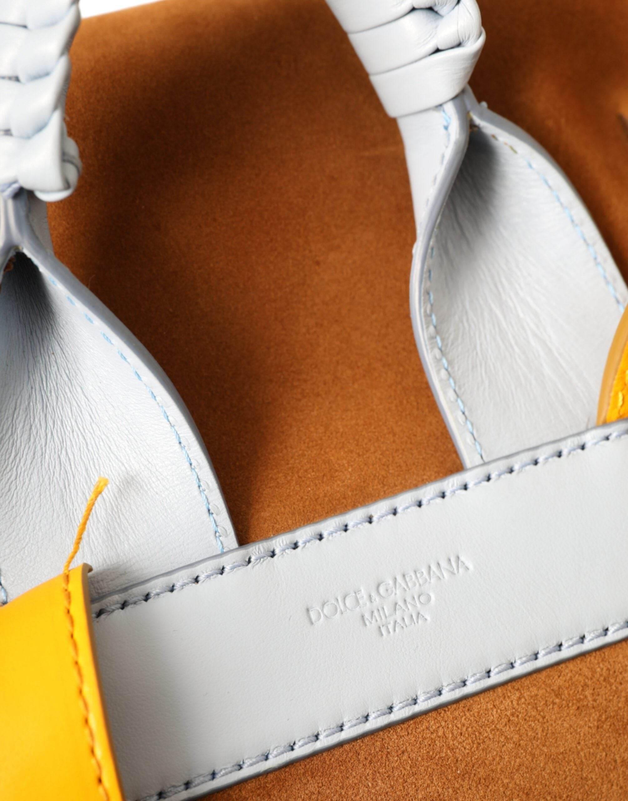 Dolce & Gabbana Brown Yellow Suede Leather Logo Backpack Bag - Hilstor