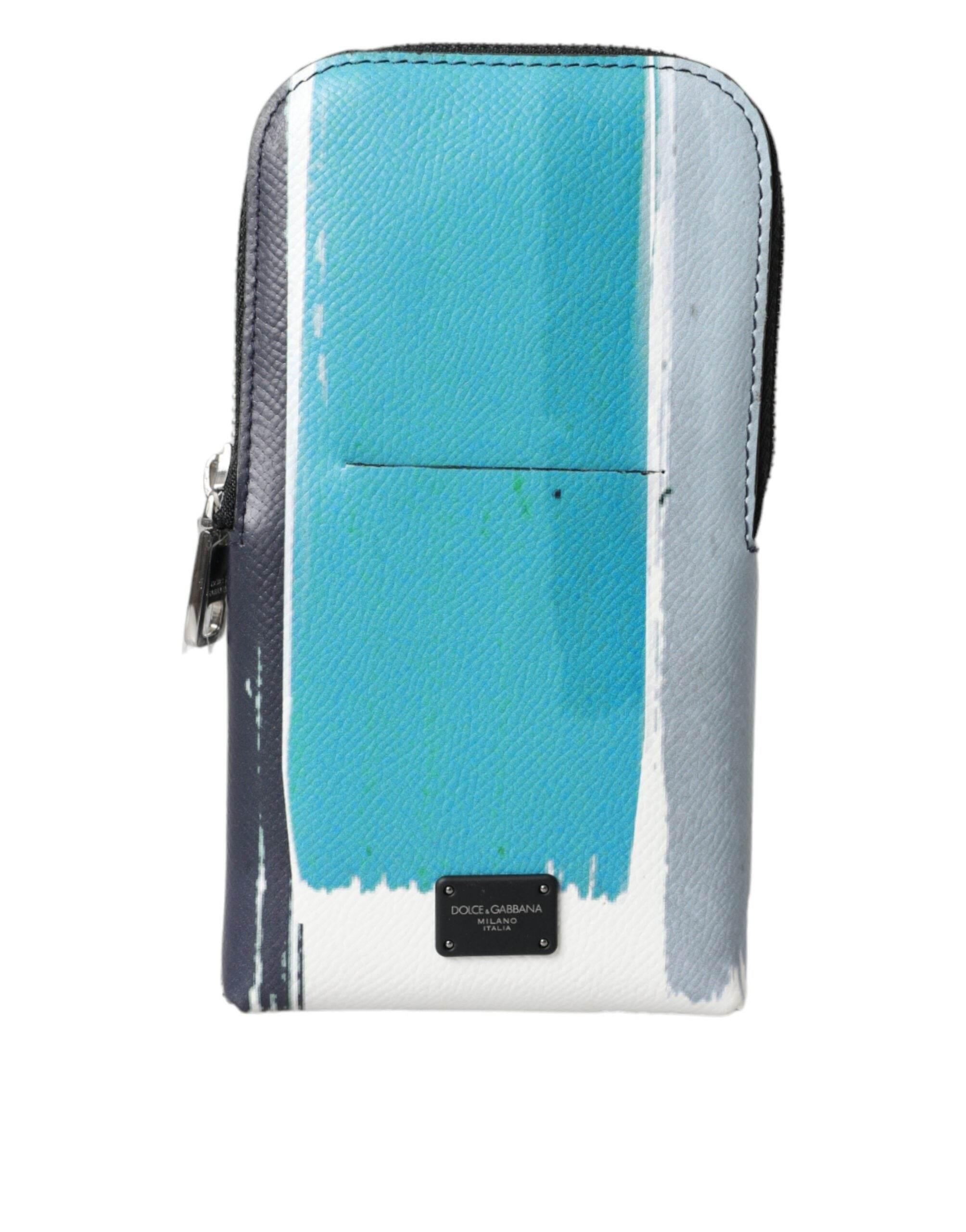Dolce & Gabbana Multicolor Leather DG Logo Silver Zip Card Holder Wallet - Hilstor