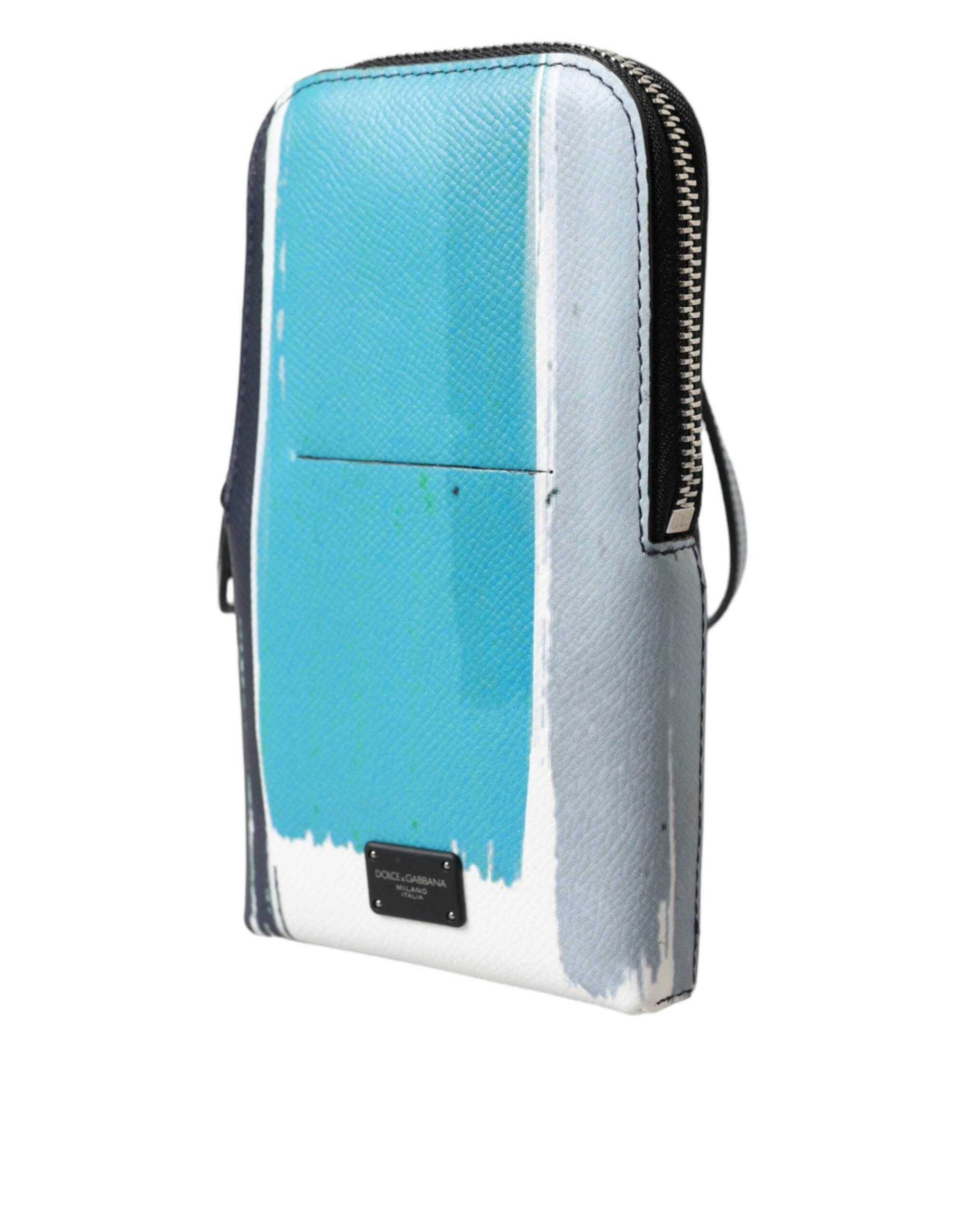 Dolce & Gabbana Multicolor Leather DG Logo Silver Zip Card Holder Wallet - Hilstor