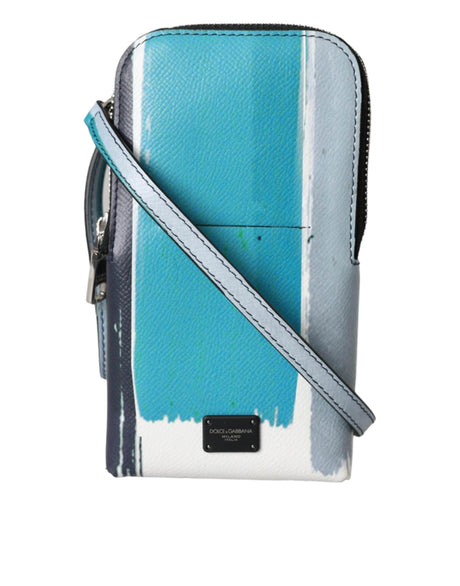 Dolce & Gabbana Multicolor Leather DG Logo Silver Zip Card Holder Wallet - Hilstor